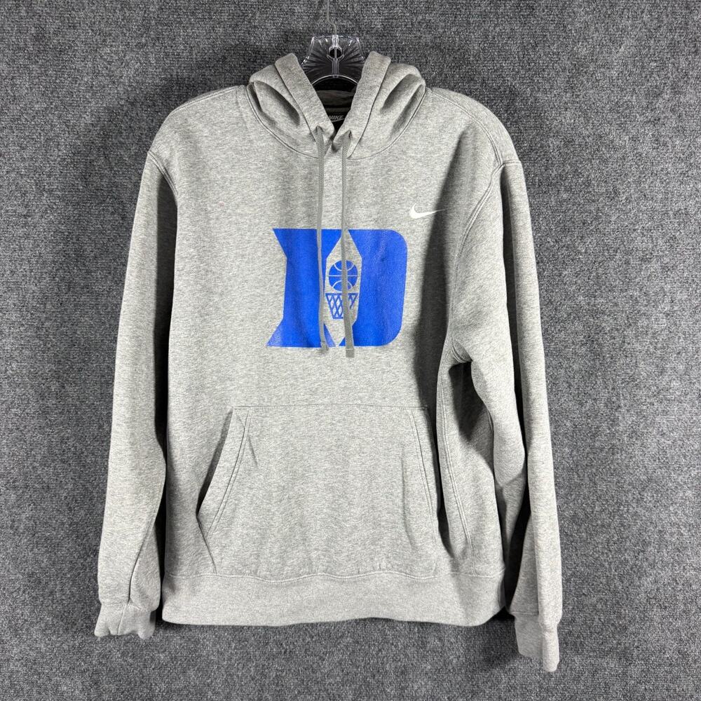 Nike Duke Blue Devils Hoodie Mens M Gray Basketball NCAA Pullover Iron Duke